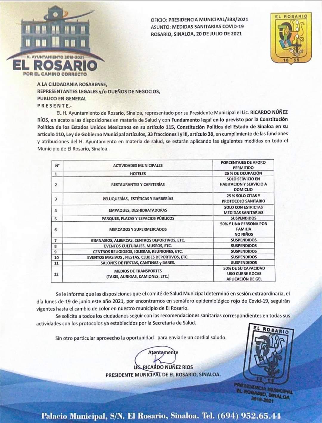 $!Rosario refuerza restricciones contra el Covid-19