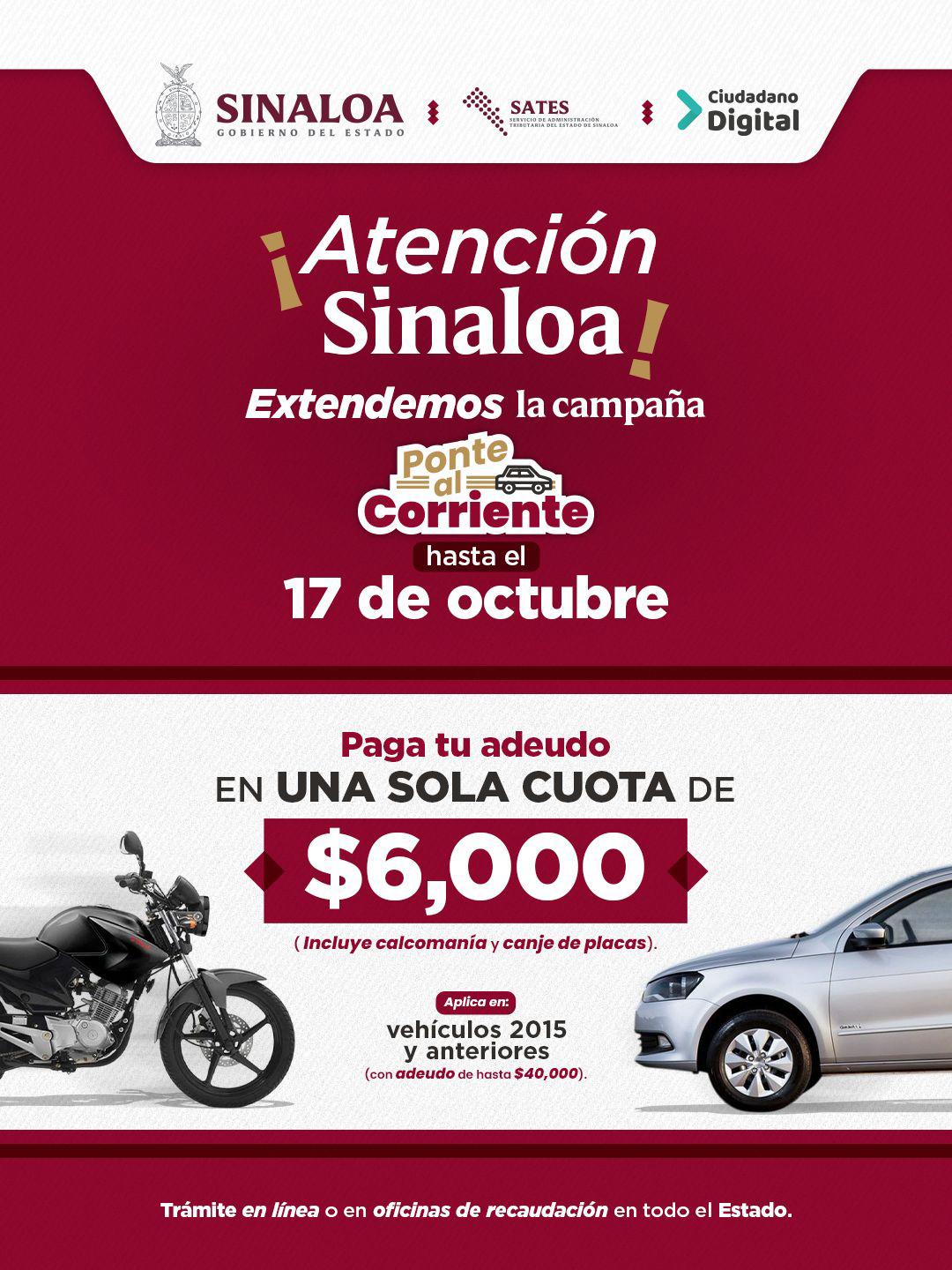 $!Extienden hasta el 17 de octubre campaña para ponerse al corriente en el pago de adeudos vehiculares con $6 mil
