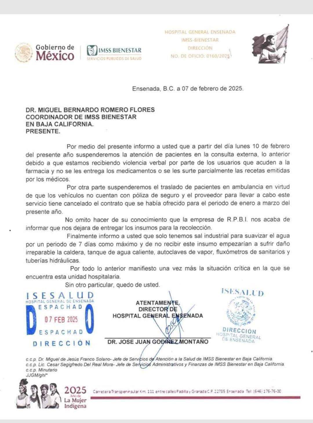 $!Por falta de medicamentos e insumos, Hospital General de Ensenada anuncia que suspenderá atención en consulta externa