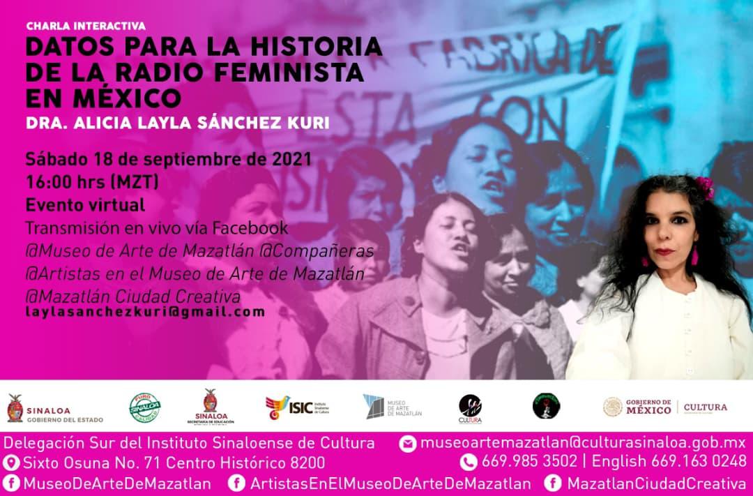 $!La Charla Interactiva: Datos para la historia de la radio feminista en México, que impartirá la doctora Alicia Sánchez Kuri, será con lo que habrán el programa.