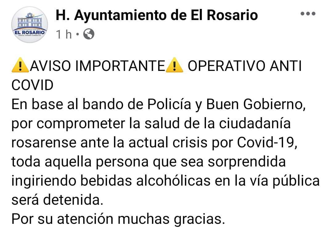$!Detendrán en Rosario a quien consuma alcohol en la vía pública, anuncia Ayuntamiento