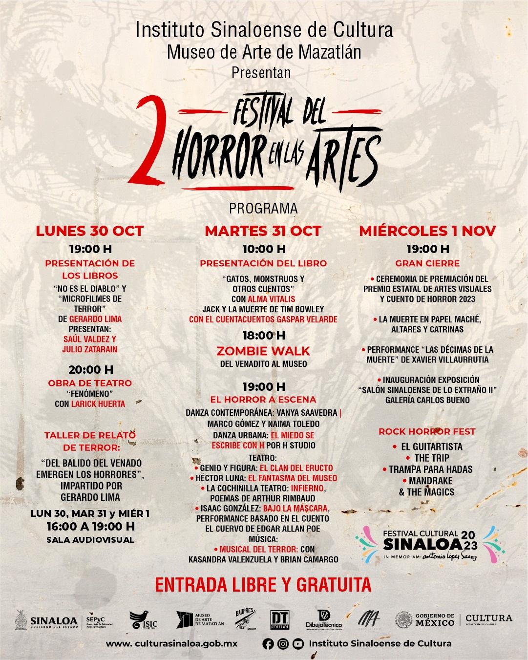 $!Anuncian la segunda emisión del Festival del Horror, en el Museo de Arte de Mazatlán