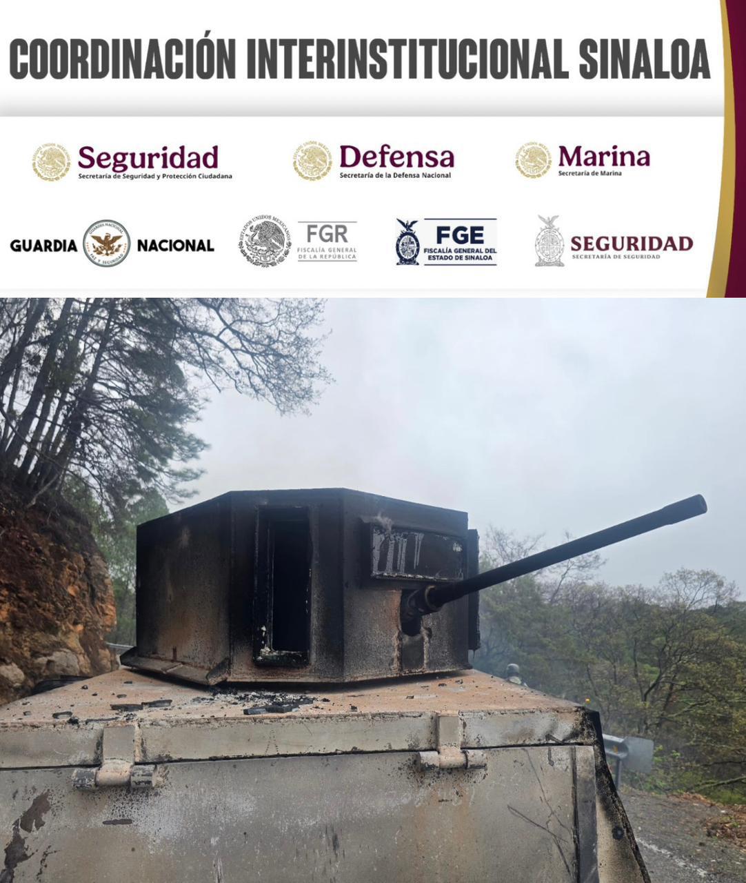 $!Ejército asegura camioneta blindada, armamento y lanzagranadas casero tras enfrentamiento en Concordia