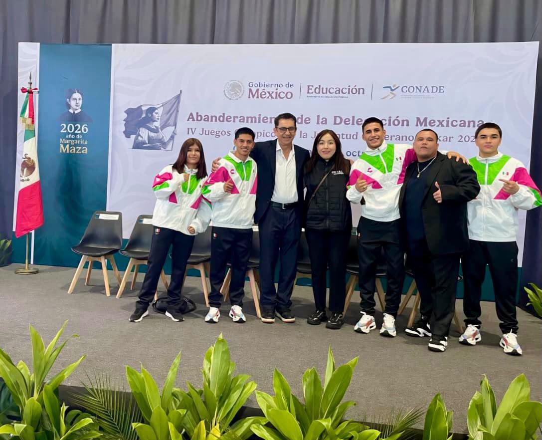 $!Mazatleco Jorge Nieblas abandera a la delegación mexicana para los Juegos Olímpicos de la Juventud 2026