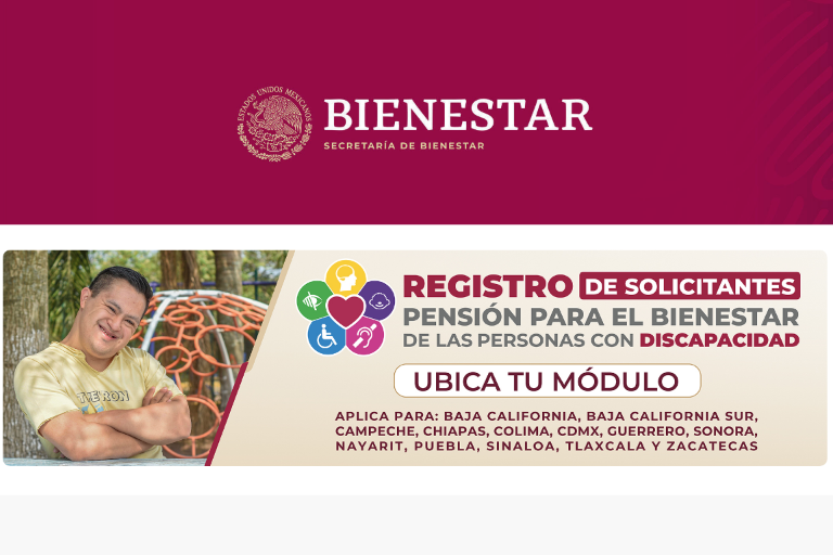 El 6 de junio abre el registro de pensiones para el bienestar de las personas con discapacidad
