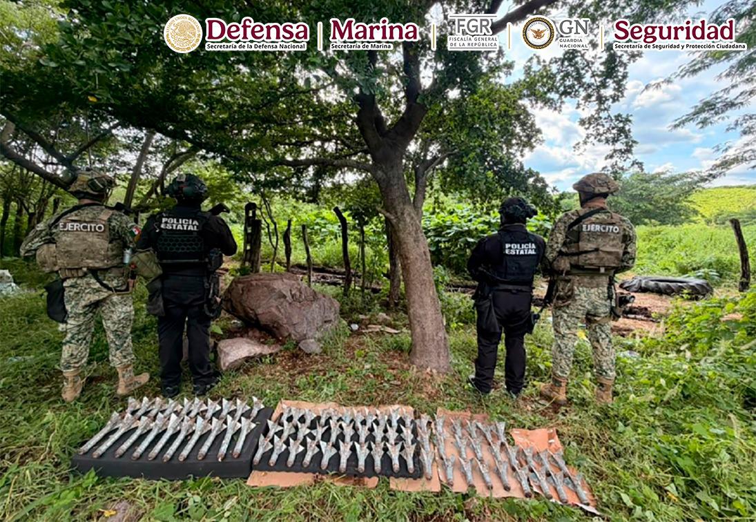 $!Aseguran 172 explosivos y más de 8 mil cartuchos en operativos federales en Sinaloa