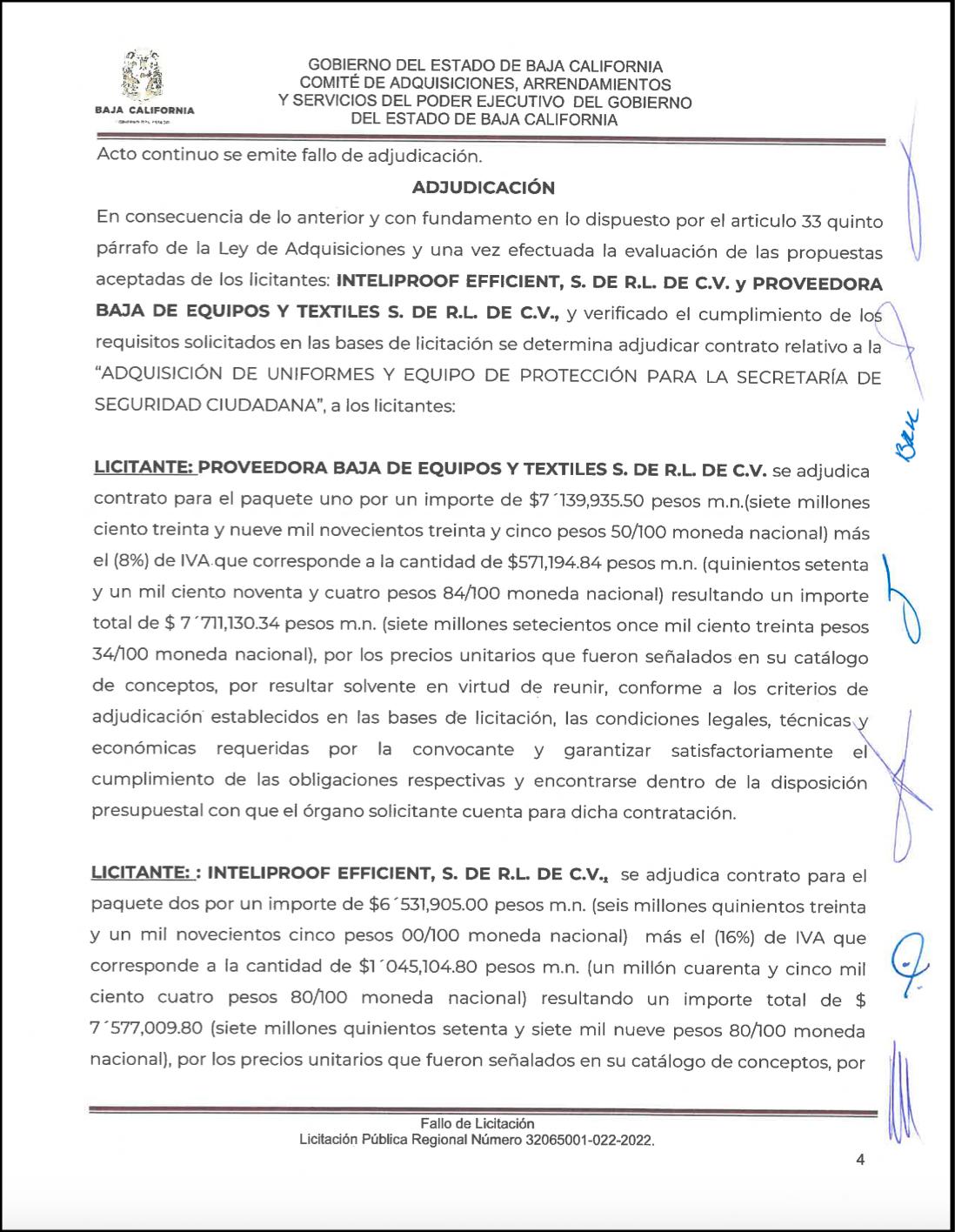 $!En 2022, el Gobierno de Marina del Pilar asignó a la empresa sancionada una partida de 7.5 millones de pesos de un contrato por la compra de uniformes y equipo de protección para la Secretaría de Seguridad Ciudadana.