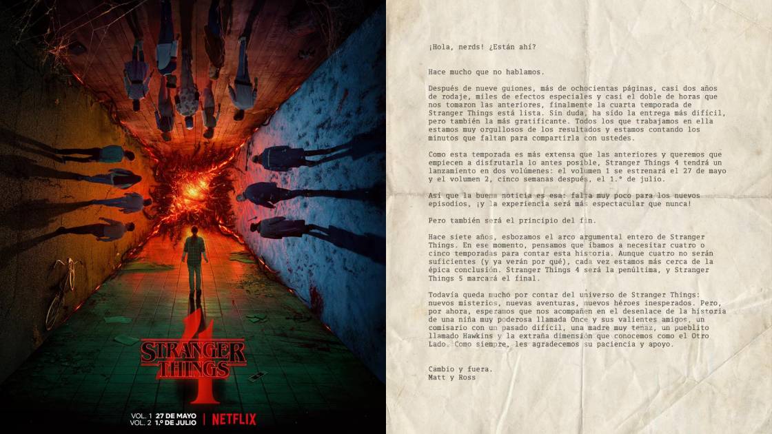 Stranger things 4'  Netflix anuncia las fechas de estreno y el final de la  serie