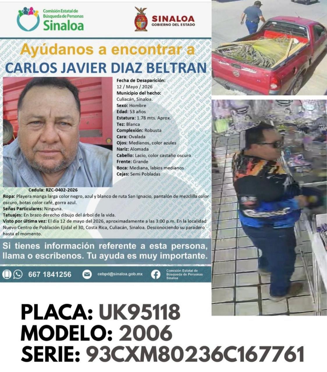 $!Buscan a Carlos Javier; desapareció en Costa Rica, Culiacán
