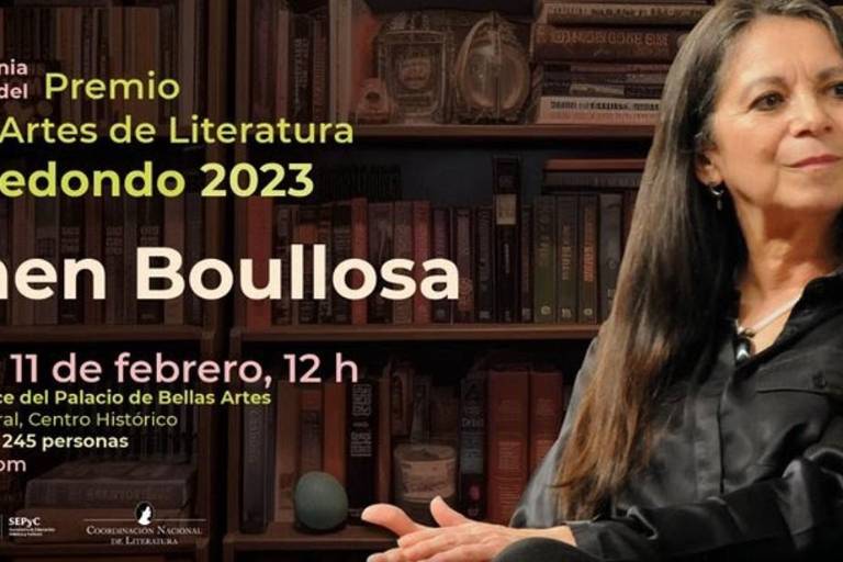Entregarán el Premio Bellas Artes de Literatura Inés Arredondo 2023 a Carmen Boullosa