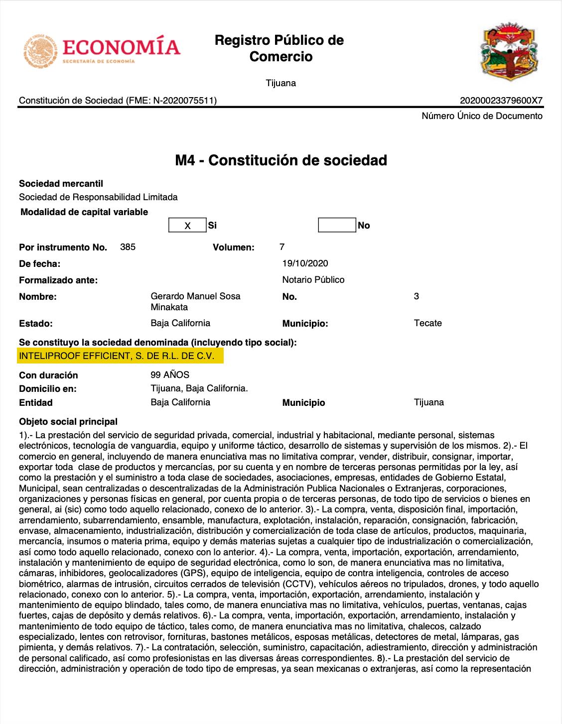 $!Entre las personas sancionadas por la OFAC como parte de la narcored en Baja California se encuentra Marco Antonio Moreno Gómez Santelices, socio fundador de Inteliproof Efficient.