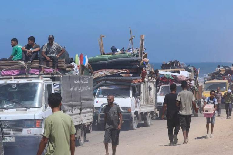 Desplazamientos forzados en Gaza.