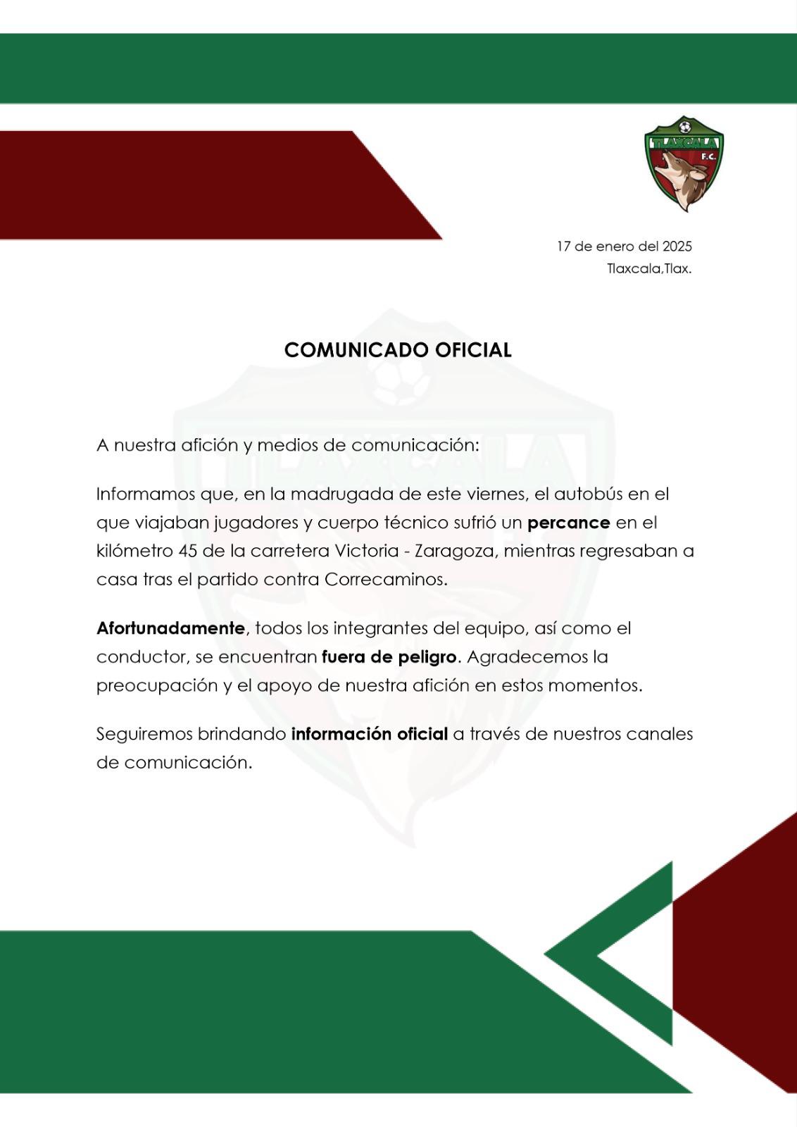$!Coyotes de Tlaxcala sufren accidente vial tras empate en la Liga Expansión MX
