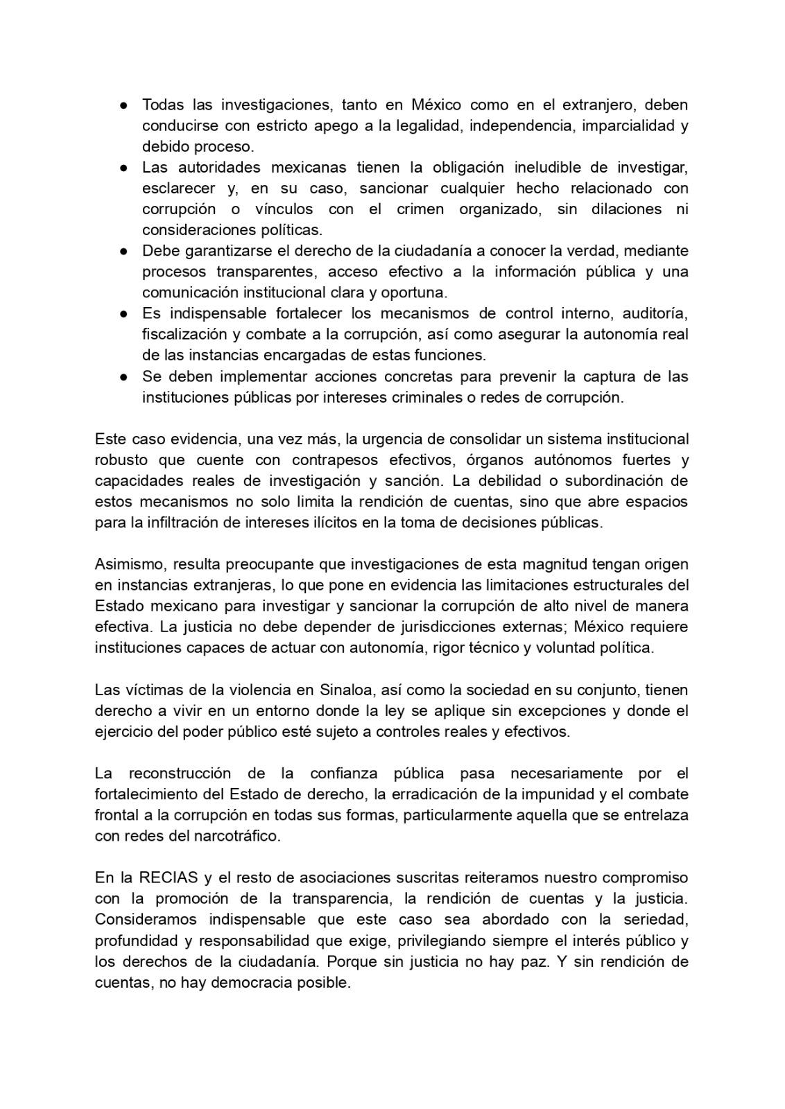 $!Urgen organizaciones civiles indagar a fondo acusaciones contra Rocha y funcionarios