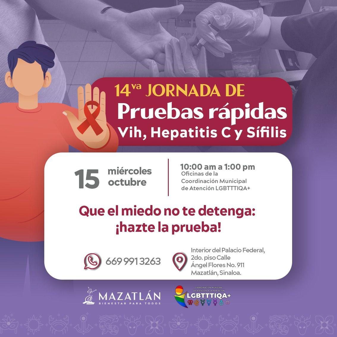$!Promueven la salud y prevención con campañas de pruebas rápidas de VIH, sífilis y hepatitis C en Mazatlán