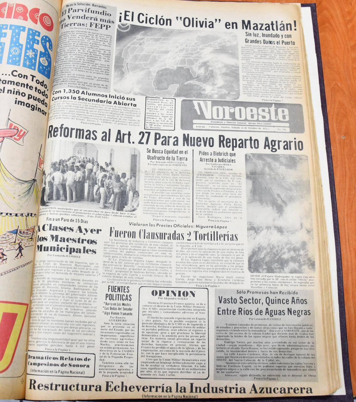 $!A 50 años, huracán Olivia dejó una gran herida a Mazatlán