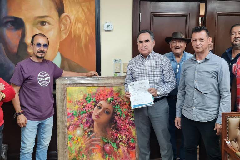 Donan artistas plásticos las obras ‘Eva en el paraíso’ y ‘Camino real de Barichara’, a la UAS