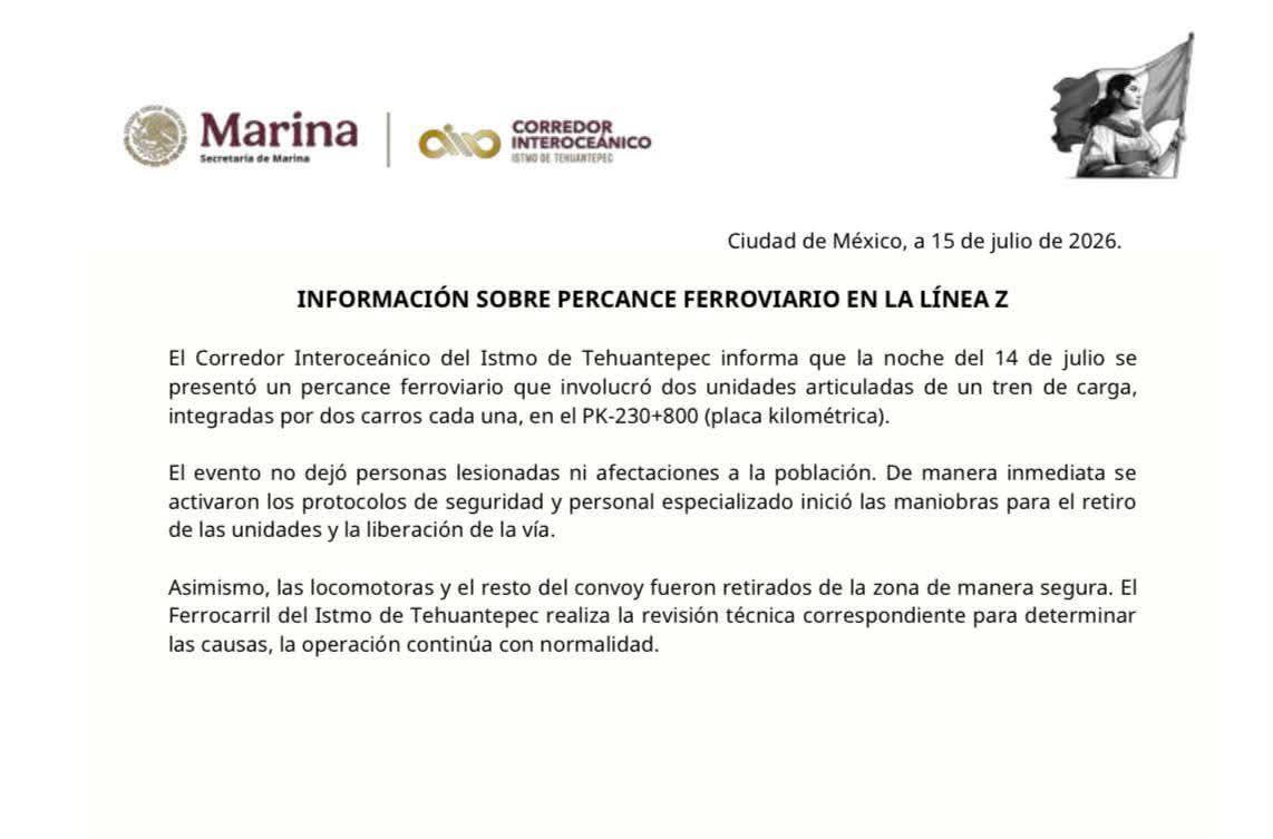 $!Tren Interoceánico descarrila, de nuevo, en Oaxaca; no hay lesionados