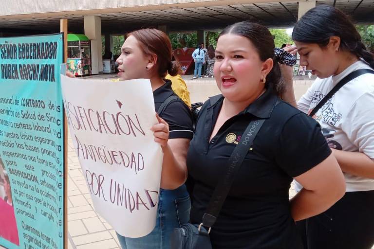 Una semana más de manifestaciones de trabajadores de salud en Sinaloa