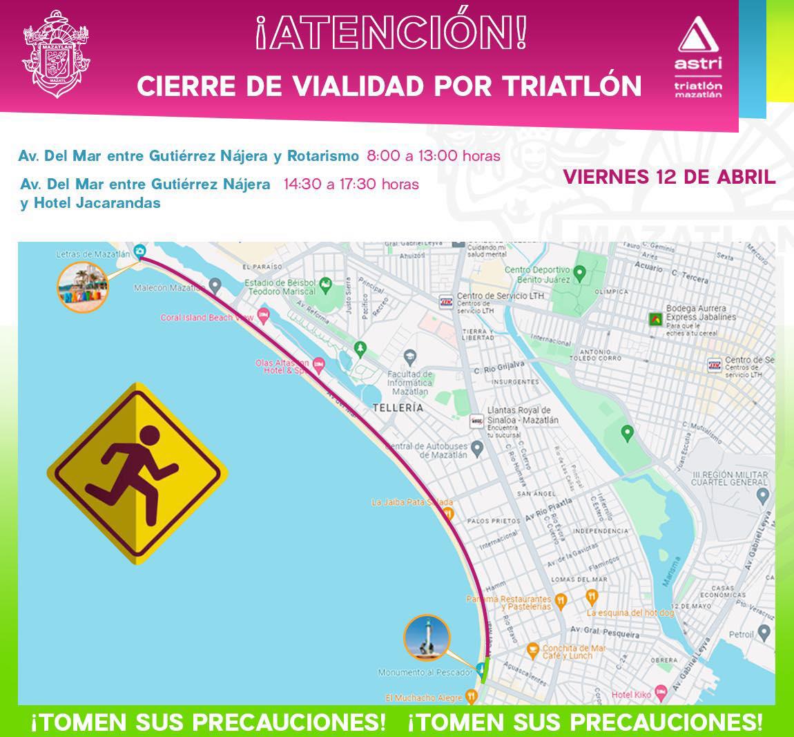 $!Cerrarán Avenida del Mar por evento de triatlón