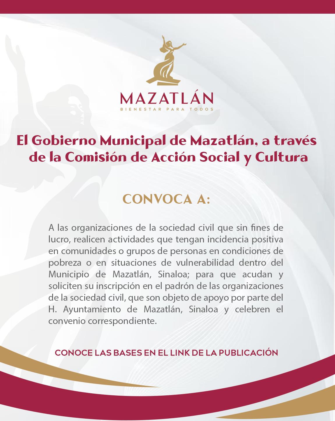 $!Convoca Ayuntamiento de Mazatlán a OSC a participar en el Programa de Apoyos 2026