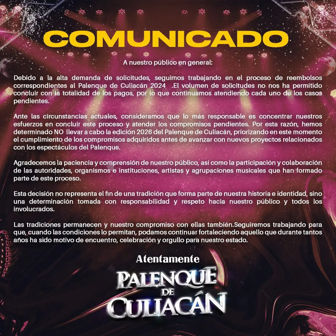 $!Desmienten cancelación del Palenque Culiacán 2026