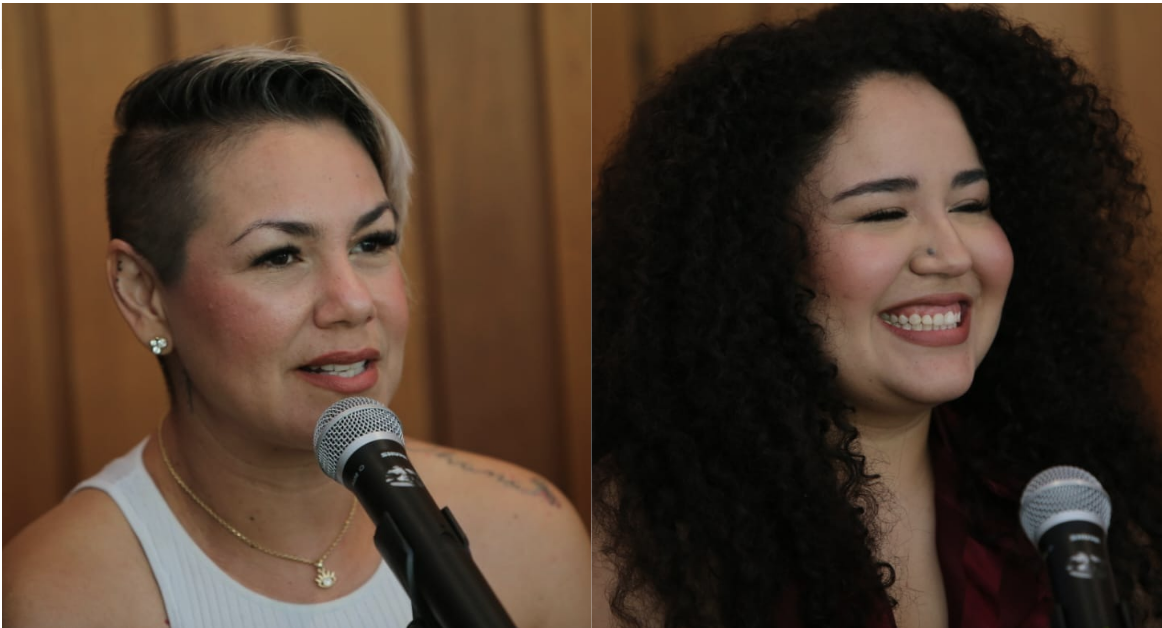 $!Marbella Rosas y Marilyn Cháirez, cantantes invitadas al evento.