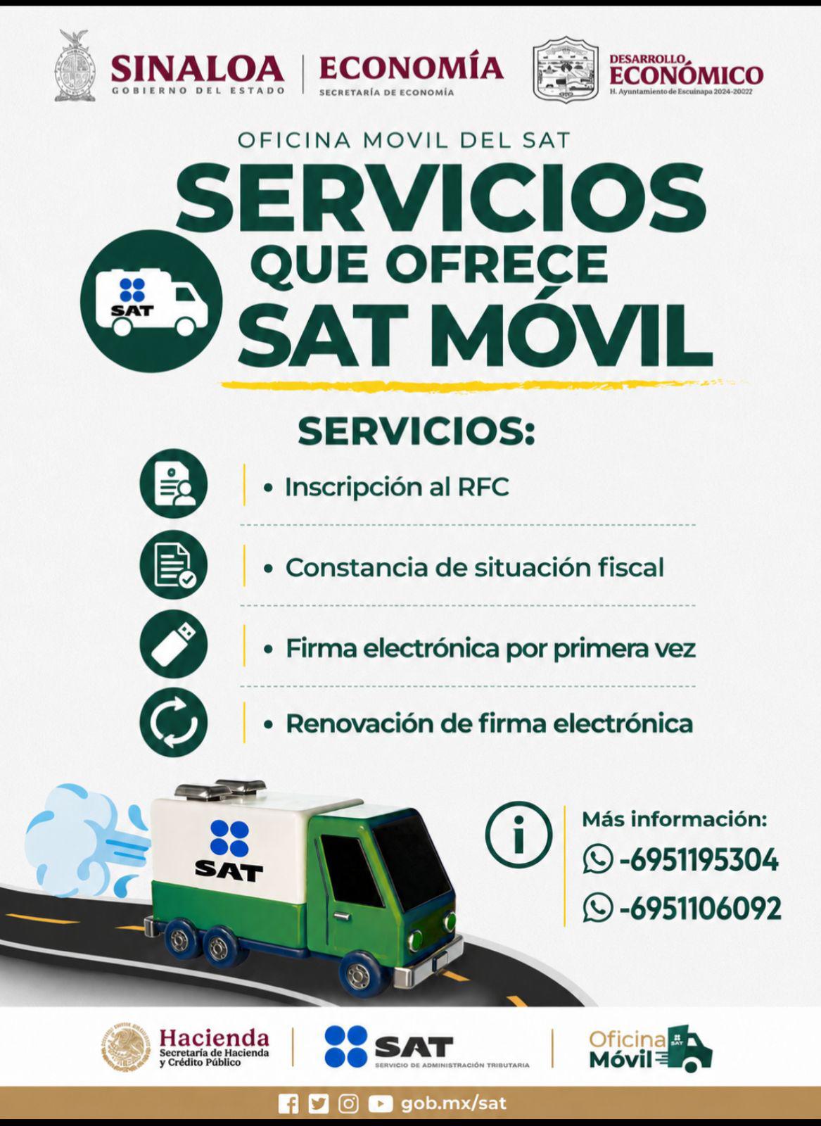 $!Regresa Oficina Móvil del SAT a Escuinapa