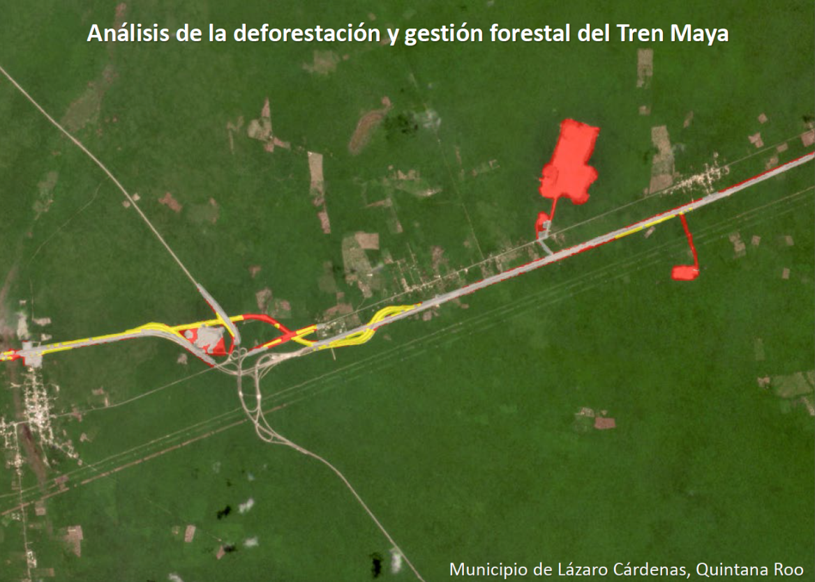 $!Las zonas en rojo muestran algunas de las áreas en donde se realizó tala sin contar con la autorización de cambio de uso de suelo. En las resaltadas con amarillo, sí había una autorización.