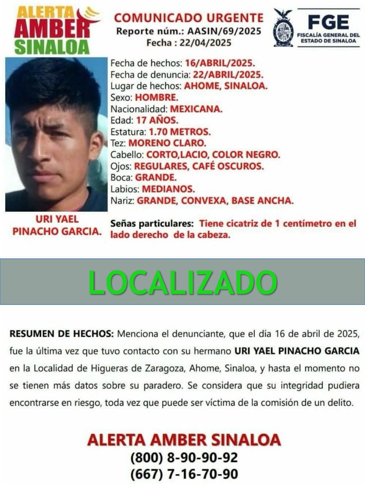 $!Fiscalía de Sinaloa desactiva 10 alertas Ámber tras localizar a menores desaparecidos