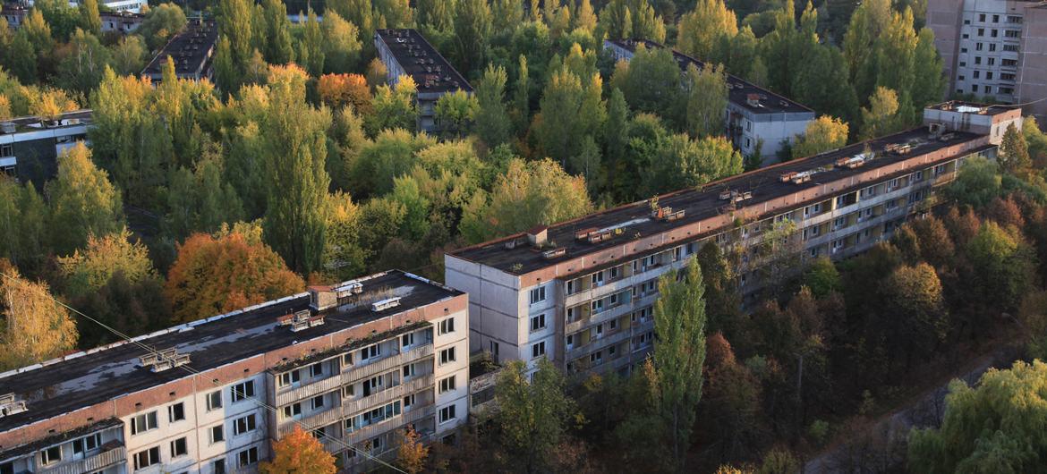 $!Edificios abandonados en Pripyat, a dos kilómetros de Chernobyl, Ucrania.