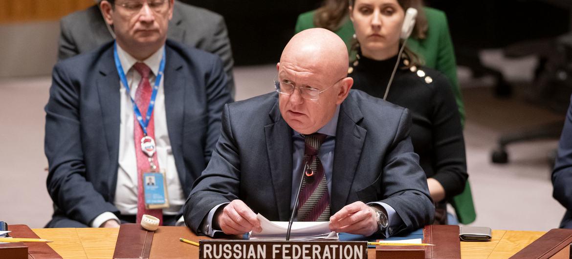 $!El embajador de la Federación Rusa, Vassily Nebenzia, interviene en la reunión del Consejo de Seguridad de la ONU sobre la situación en Oriente Medio, incluida la cuestión palestina.