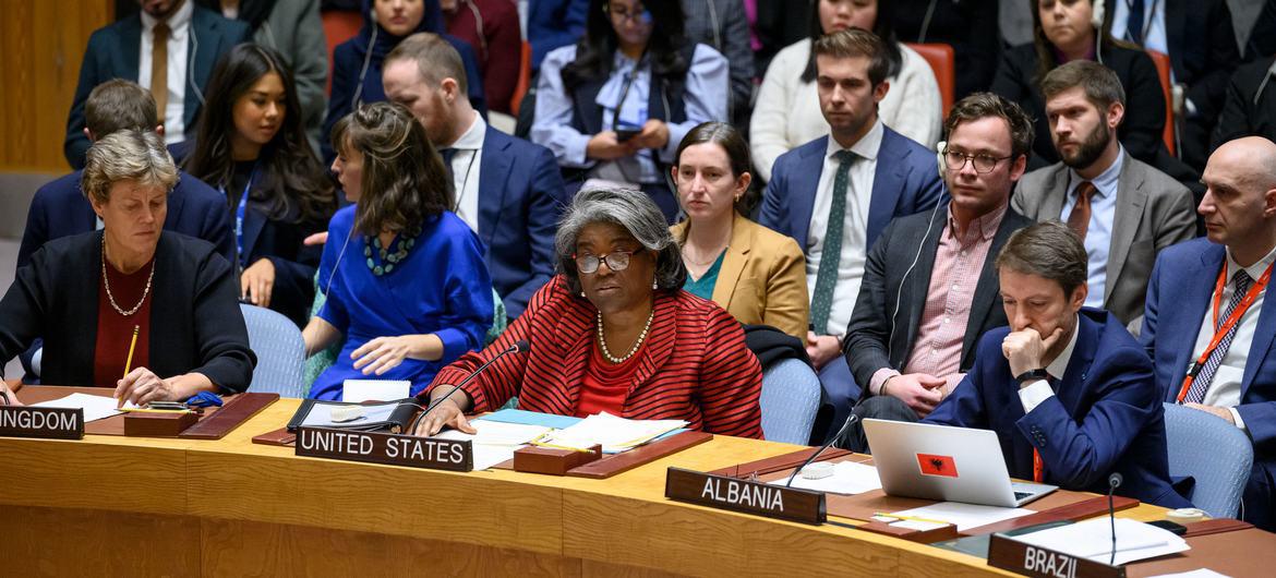 $!La embajadora estadounidense Linda Thomas-Greenfield interviene en la reunión del Consejo de Seguridad de la ONU sobre la situación en Oriente Medio, incluida la cuestión palestina.