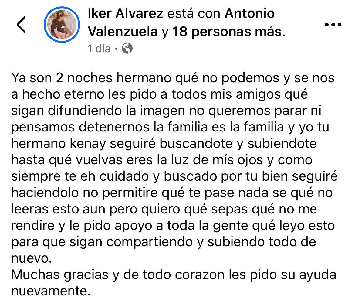 $!Edwin Kenay, de 15 años, desapareció hace 3 días en Mazatlán; familia clama su regreso
