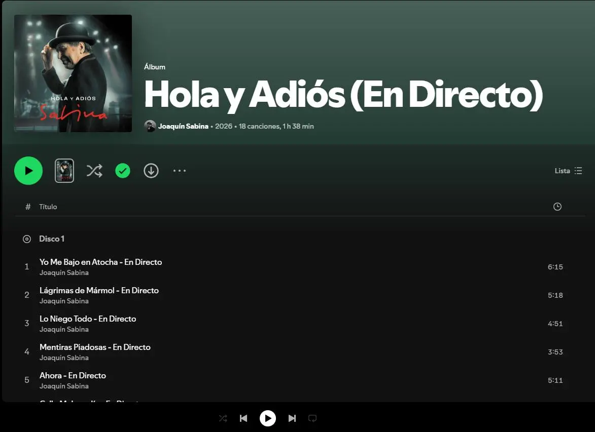$!Publica Joaquín Sabina ‘Hola y adiós’, álbum de su último concierto