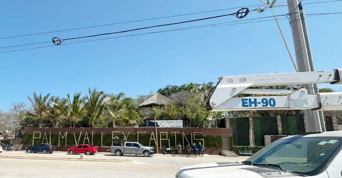 $!Corta CFE la energía eléctrica a ‘Palm Valley Cabins’, por uso ilícito, en Mazatlán