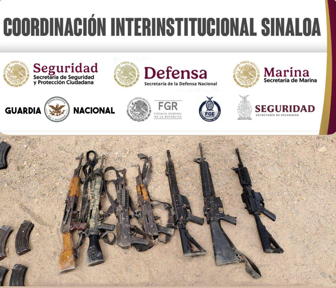 $!Militares aseguran vehículos y armas tras enfrentamiento en Tepuche, Culiacán