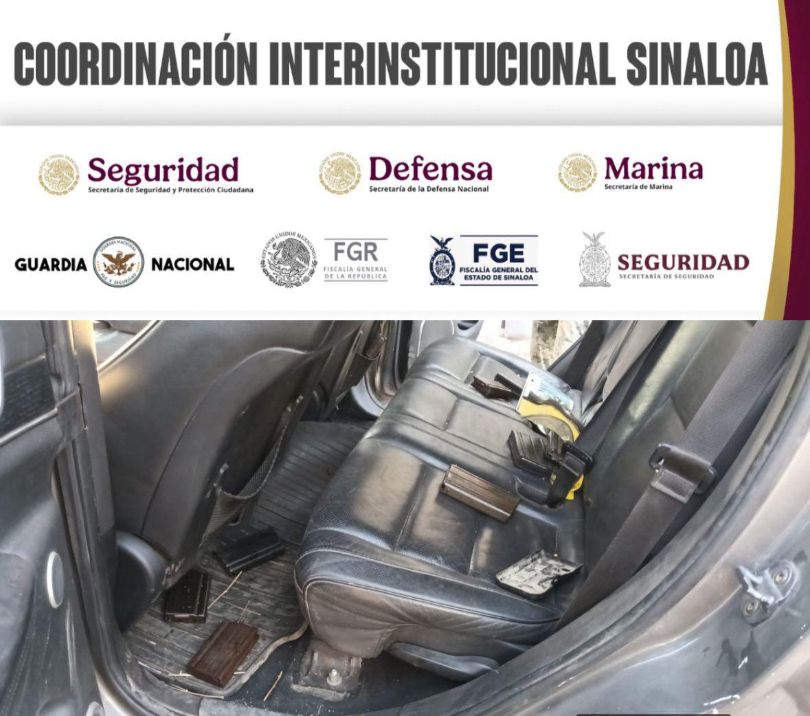 $!Aseguran una camioneta robada con cartuchos para arma de fuego en La Cruz, Elota