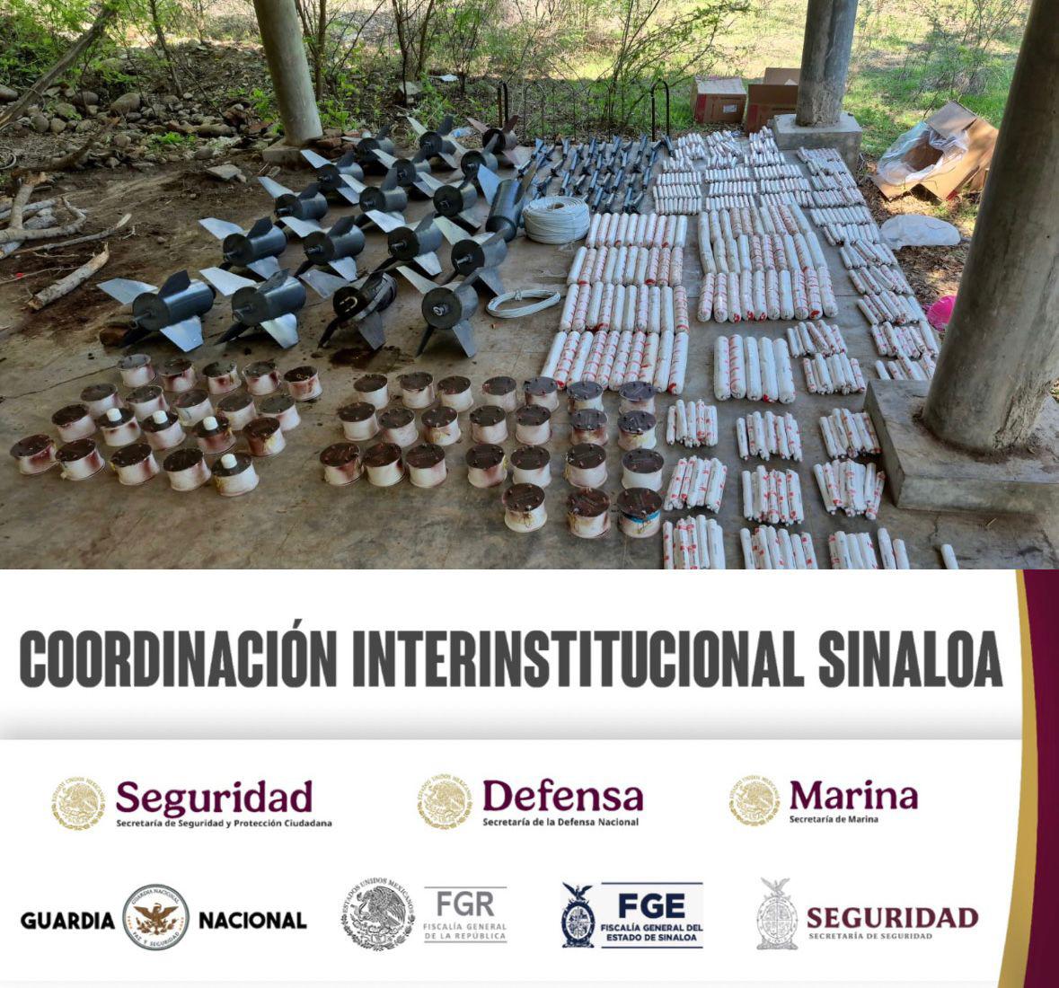 $!Asegura Marina arsenal, explosivos y vehículos robados durante operativo en Mazatlán