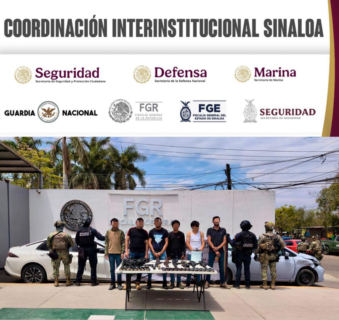 $!Detienen a seis civiles, aseguran dos vehículos y armamento tras enfrentamiento en Navolato