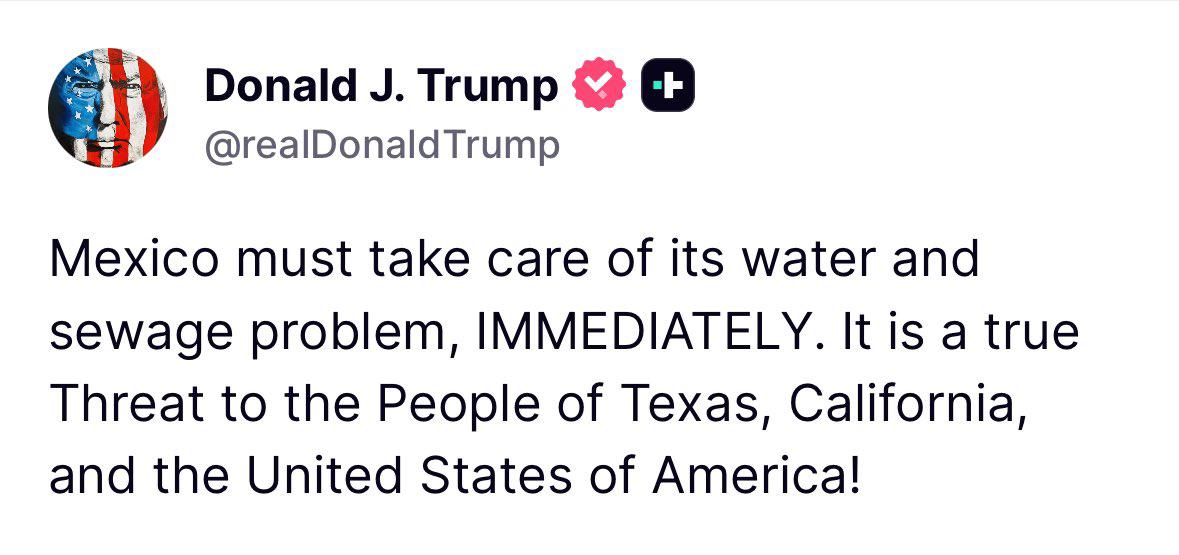 $!Trump urge a México solucionar problema de agua; ‘es una verdadera amenaza para EU’, asegura