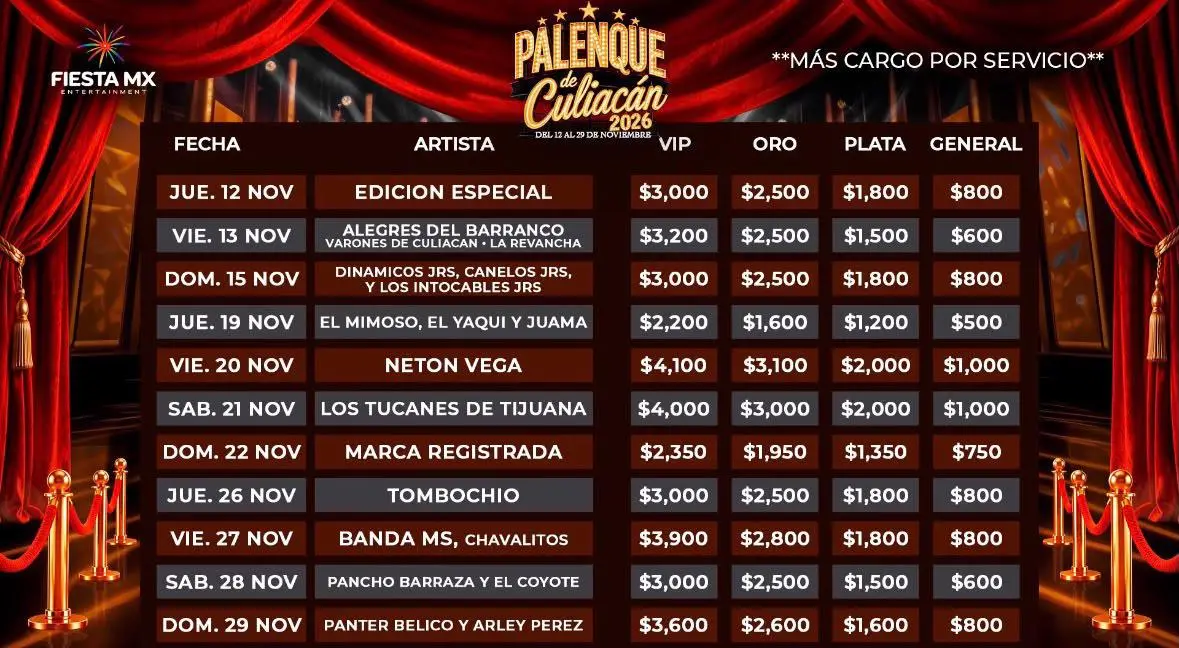 $!Presenta el Palenque de Culiacán, el cartel oficial de artistas para este 2026
