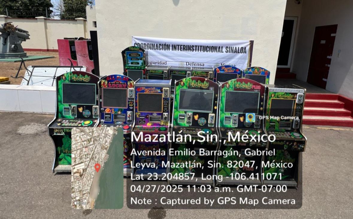 $!Decomisan 32 máquinas tragamonedas en Sinaloa