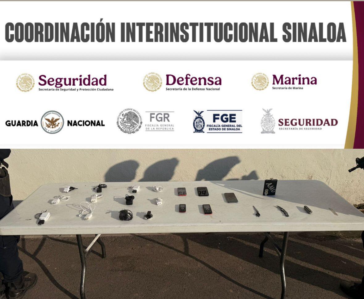 $!Decomisan celulares y armas blancas en nueva revisión al Penal de Aguaruto, en Culiacán