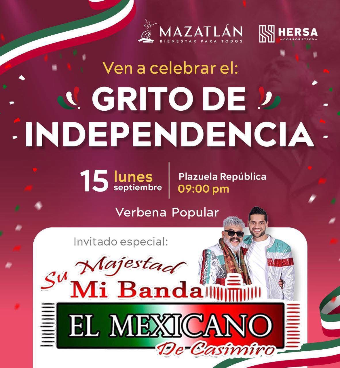 $!Amenizará Mi Banda El Mexicano la noche del Grito de Independencia en Mazatlán