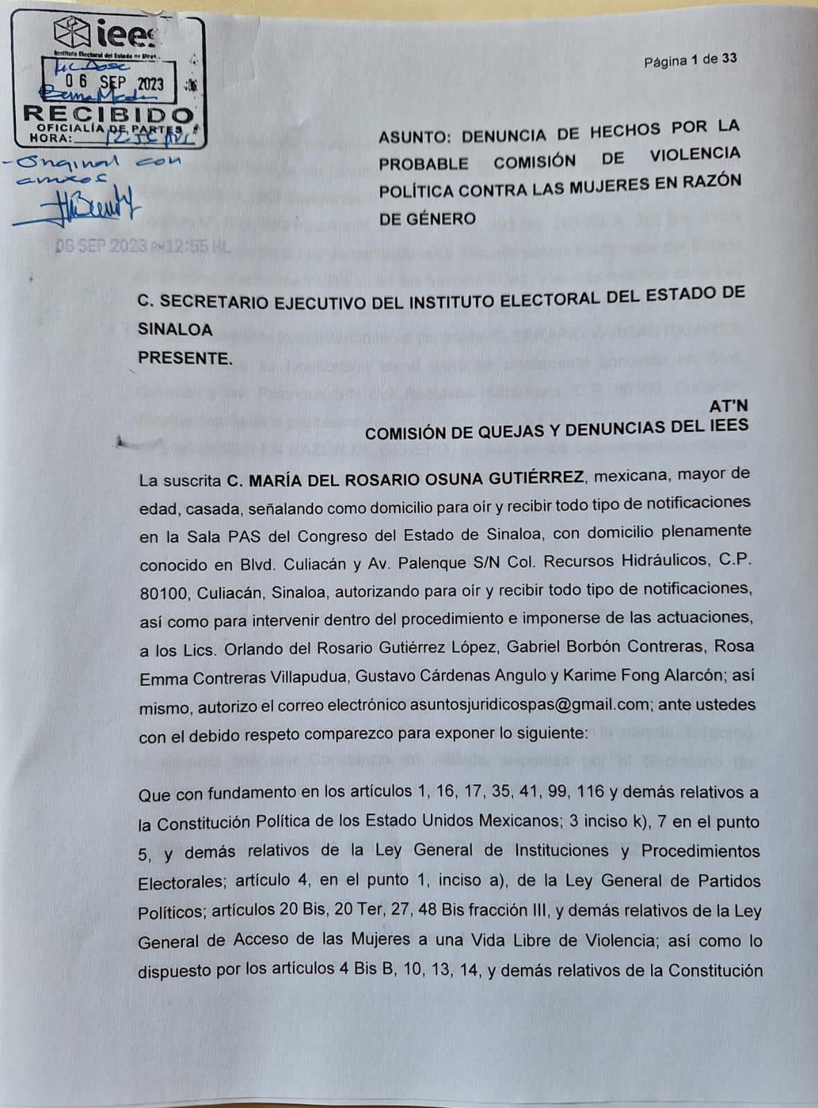 $!Diputada denuncia a Serapio Vargas por violencia política