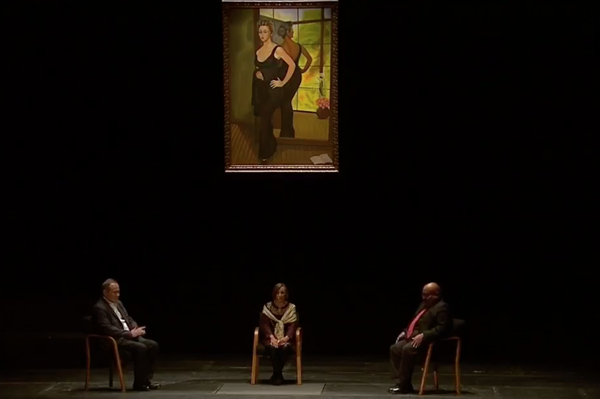 $!Leonardo García, Busi Cortes y José Antonio Valdés durante el conversartorio.