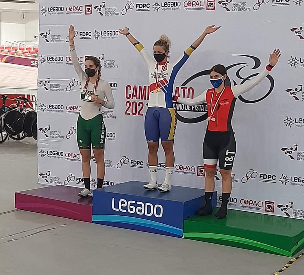 $!Mazatleca Sofía Martínez gana plata en Panamericano de Ciclismo de Pista