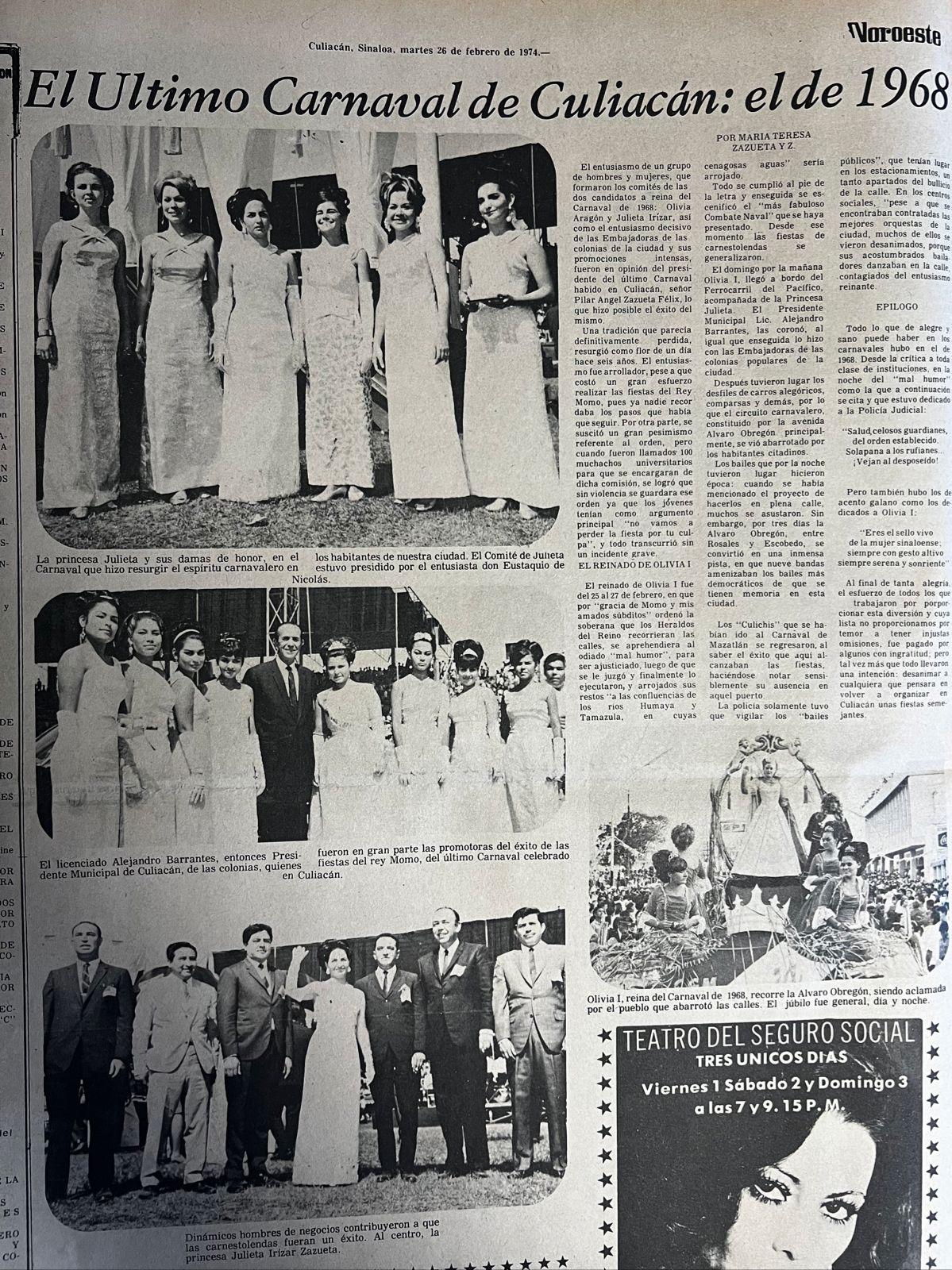 $!¿Sabías que Culiacán también tuvo Carnaval? Así fue el último