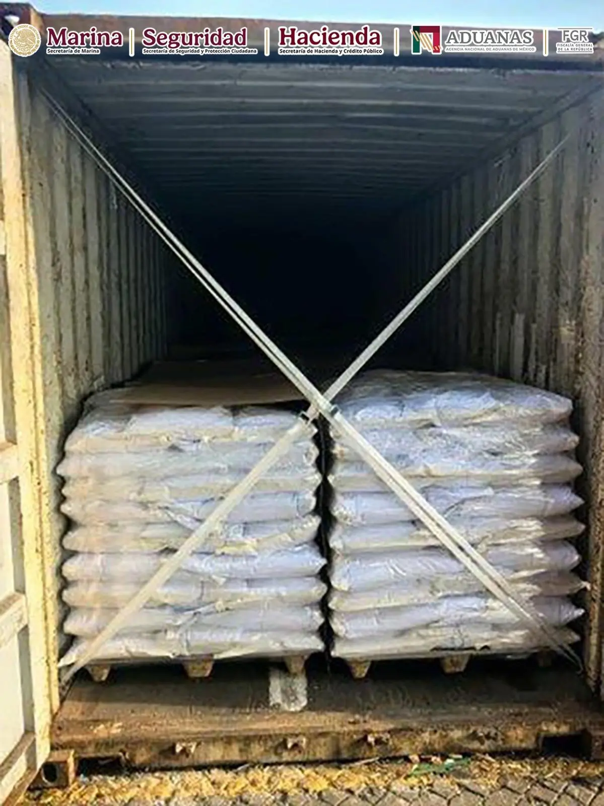 $!Aseguran más de 27 toneladas de ácido tartárico en la Aduana de Lázaro Cárdenas, Michoacán
